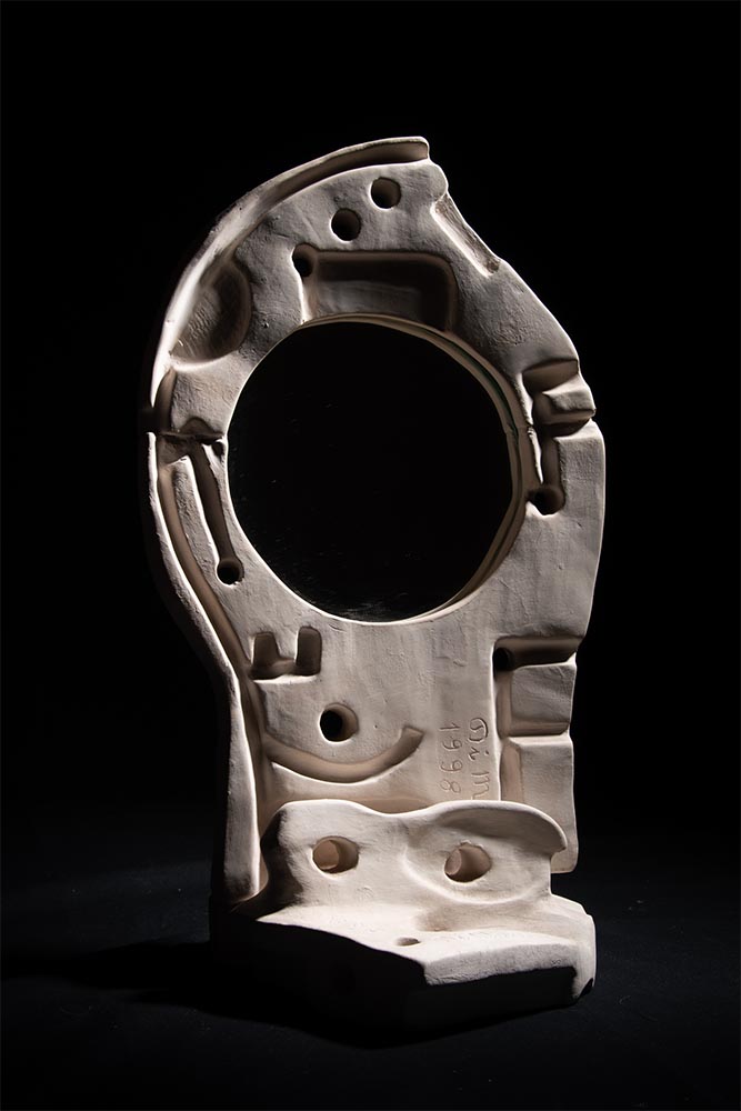 Angelo Di Mario ,scultura, astratto, 1998,ceramica bianca, 24x44